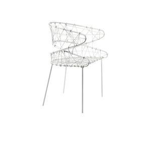 contemporary chair / thermoplastic / garden / white