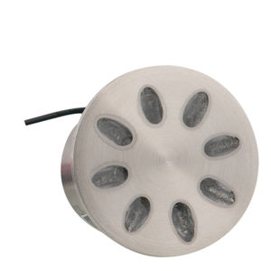 recessed floor light fixture / LED / round / stainless steel