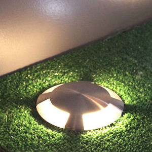 recessed floor light fixture / LED / round / outdoor