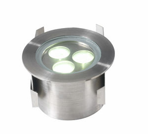 recessed floor light fixture / LED / round / outdoor