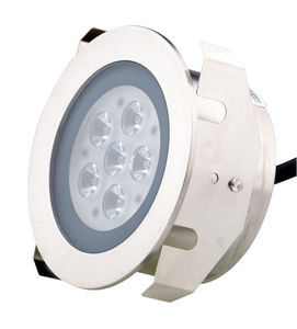 recessed floor light fixture / LED / round / outdoor