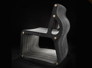 traditional visitor chair / plastic / recycled