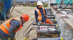 tensioning ribbed rebar / reinforced concrete