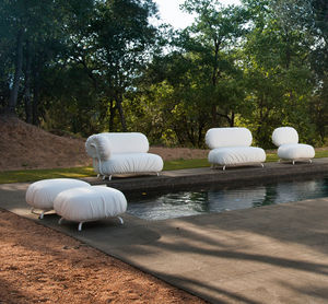 contemporary pouf / aluminum / fabric / garden