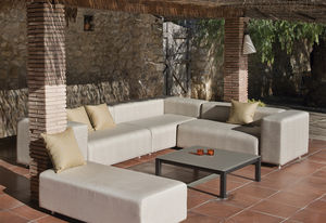 contemporary footrest / leather / fabric / garden