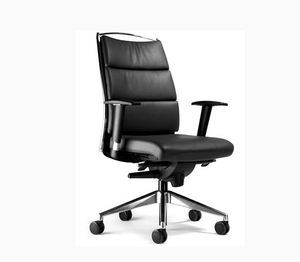 conference armchair / contemporary / leather / adjustable-height