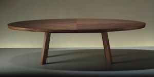 contemporary table / leather / oval