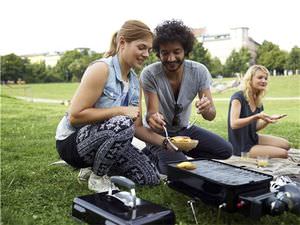 gas barbecue / countertop / stainless steel