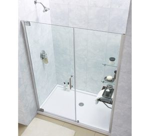 tempered glass shower / for alcoves / with pivot door / kit