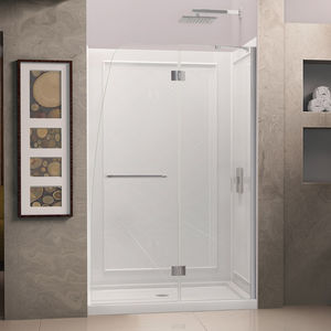 tempered glass shower / kit / for alcoves / with hinged door
