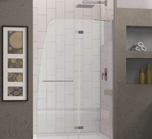 tempered glass shower / for alcoves / with pivot door / kit