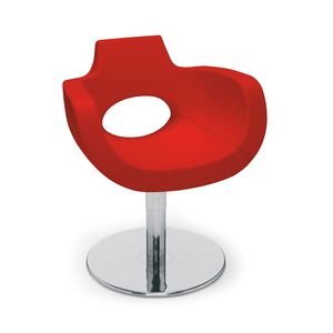 vinyl beauty salon chair / central base / with hydraulic pump / swivel