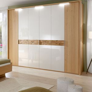 contemporary wardrobe / oak / with swing doors