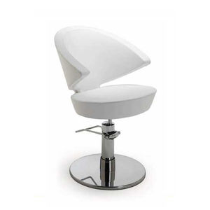 wooden beauty salon chair / synthetic leather / with hydraulic pump / swivel