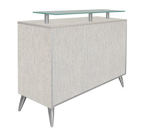 wooden reception desk / glass / for hairdressers