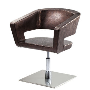 stainless steel beauty salon chair / central base / with hydraulic pump / swivel
