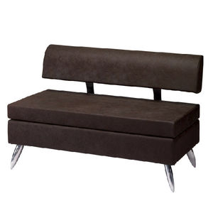 contemporary sofa / leather / polished aluminum / for beauty salons