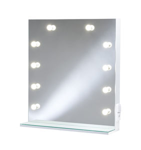 wall-mounted mirror / LED-illuminated / contemporary / rectangular