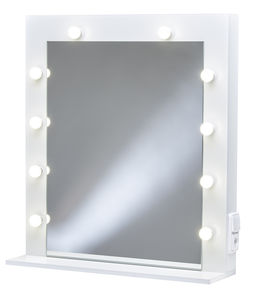 wall-mounted mirror / LED-illuminated / contemporary / rectangular