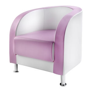 contemporary visitor armchair / leather / pink / for beauty salons