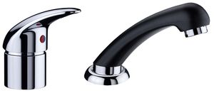 washbasin mixer tap / chromed metal / bathroom / 2-hole