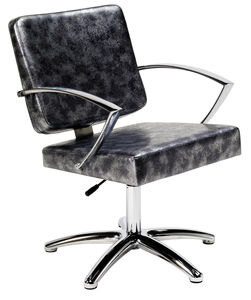 leather beauty salon chair / chrome steel / star base / swivel