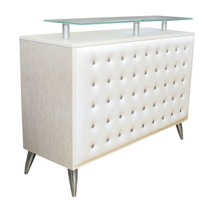 wooden reception desk / glass / for hairdressers