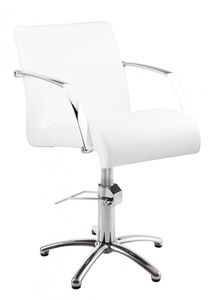 fabric beauty salon chair / central base / swivel / with washable removable cover