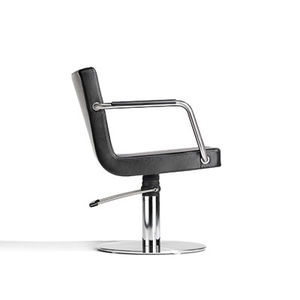 contemporary beauty salon chair / stainless steel / synthetic leather / central base