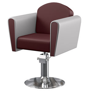 metal beauty salon chair / leather / swivel / central base