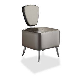 contemporary fireside chair / synthetic leather / commercial