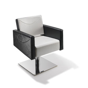 wooden beauty salon chair / polyurethane / central base