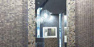 indoor mosaic tile / wall / glass / polished