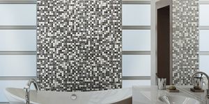 indoor mosaic tile / wall / glass / polished