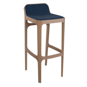 contemporary bar stool / beech / rattan / fabric