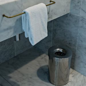 bathroom trash can / stainless steel / contemporary / for hotels