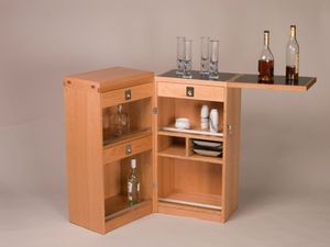 contemporary bar cabinet / wooden