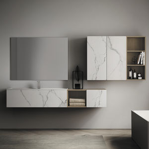 contemporary bathroom / ceramic / wooden / marble