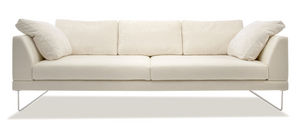 contemporary sofa / stainless steel / 3-seater / beige