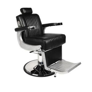 synthetic leather barber chair / chromed metal / central base / with headrest