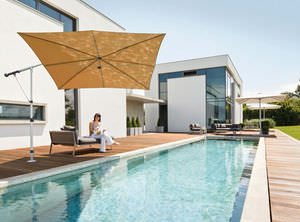 offset patio umbrella / acrylic fabric / aluminum / stainless steel