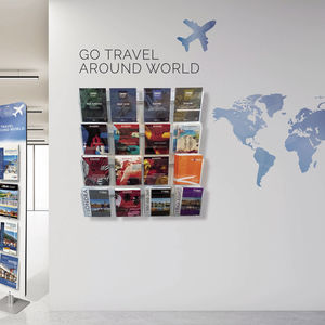 wall-mounted display rack / periodicals / aluminum / for shops