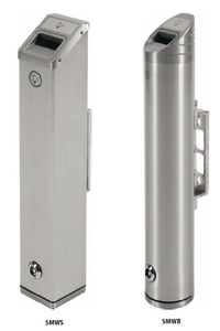 wall-mounted ashtray / stainless steel / outdoor / for public areas