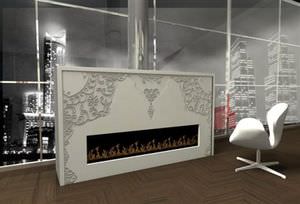 traditional fireplace mantel / stone