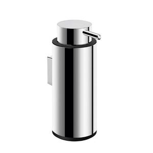 wall-mounted soap dispenser / plastic / stainless steel / manual