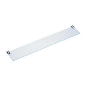 wall-mounted shelf / contemporary / stainless steel / glass