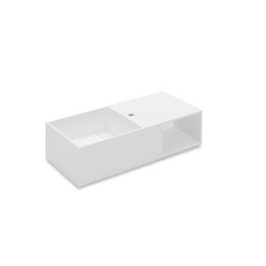wall-mounted washbasin / rectangular / Cristalplant® / contemporary
