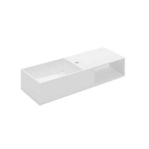 wall-mounted washbasin / rectangular / Cristalplant® / contemporary