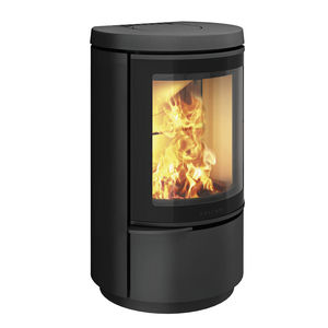 wood heating stove / contemporary / cast iron / wall-mounted