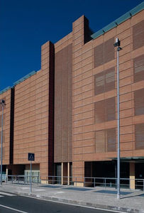 terracotta cladding / grooved / sheet / double-walled